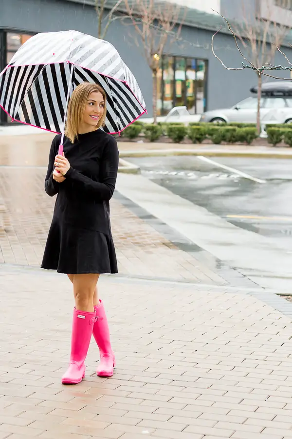 rain boots with dress