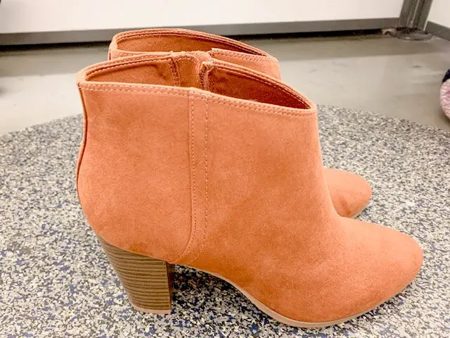 Fauz-suede-booties-try-on