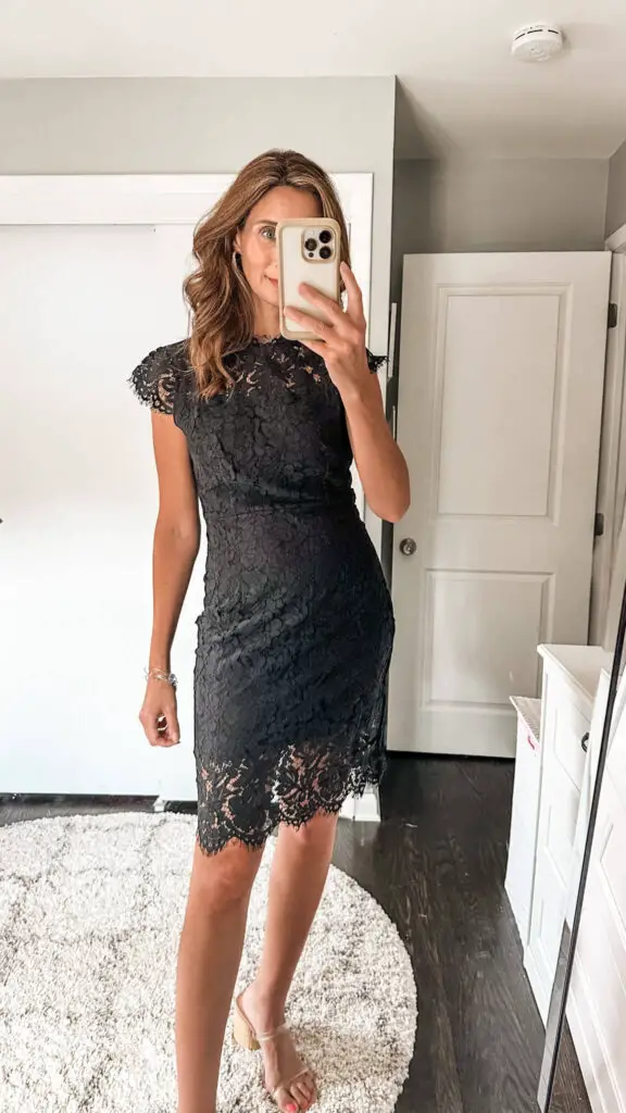 black-lace-wedding-guest-dress