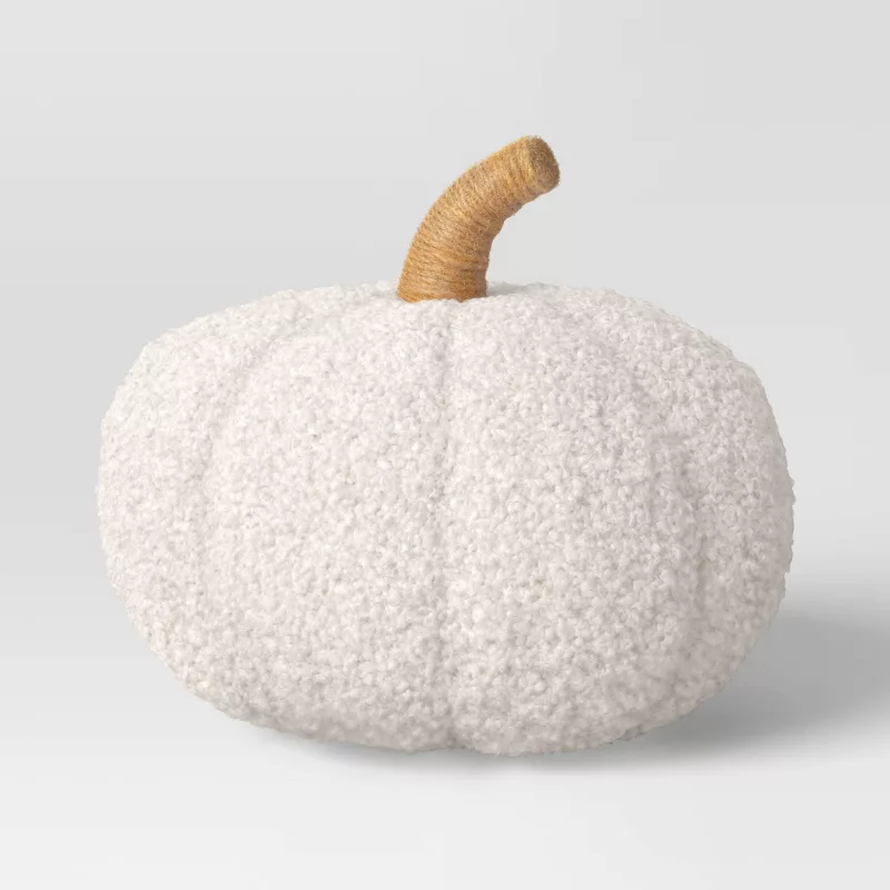 Teddy Boucle Shaped Pumpkin Throw Pillow - Threshold™, 1 of 6