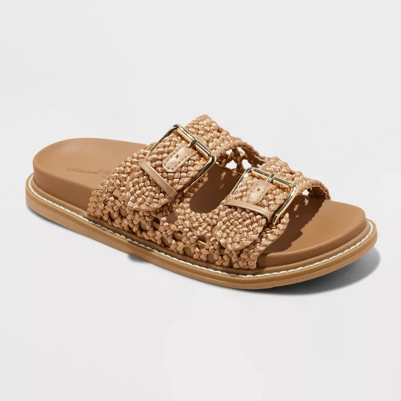   Kylie -Woven- Two- Band -Footbed Sandals - Universal Thread 